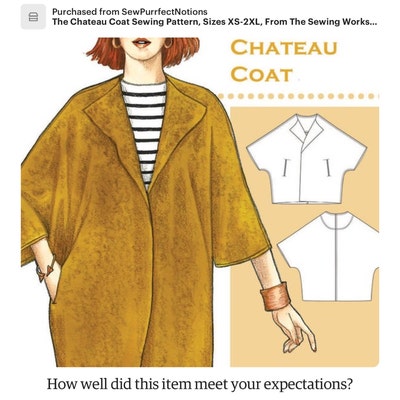 The Chateau Coat Sewing Pattern, Sizes XS-2XL, From the Sewing Workshop ...