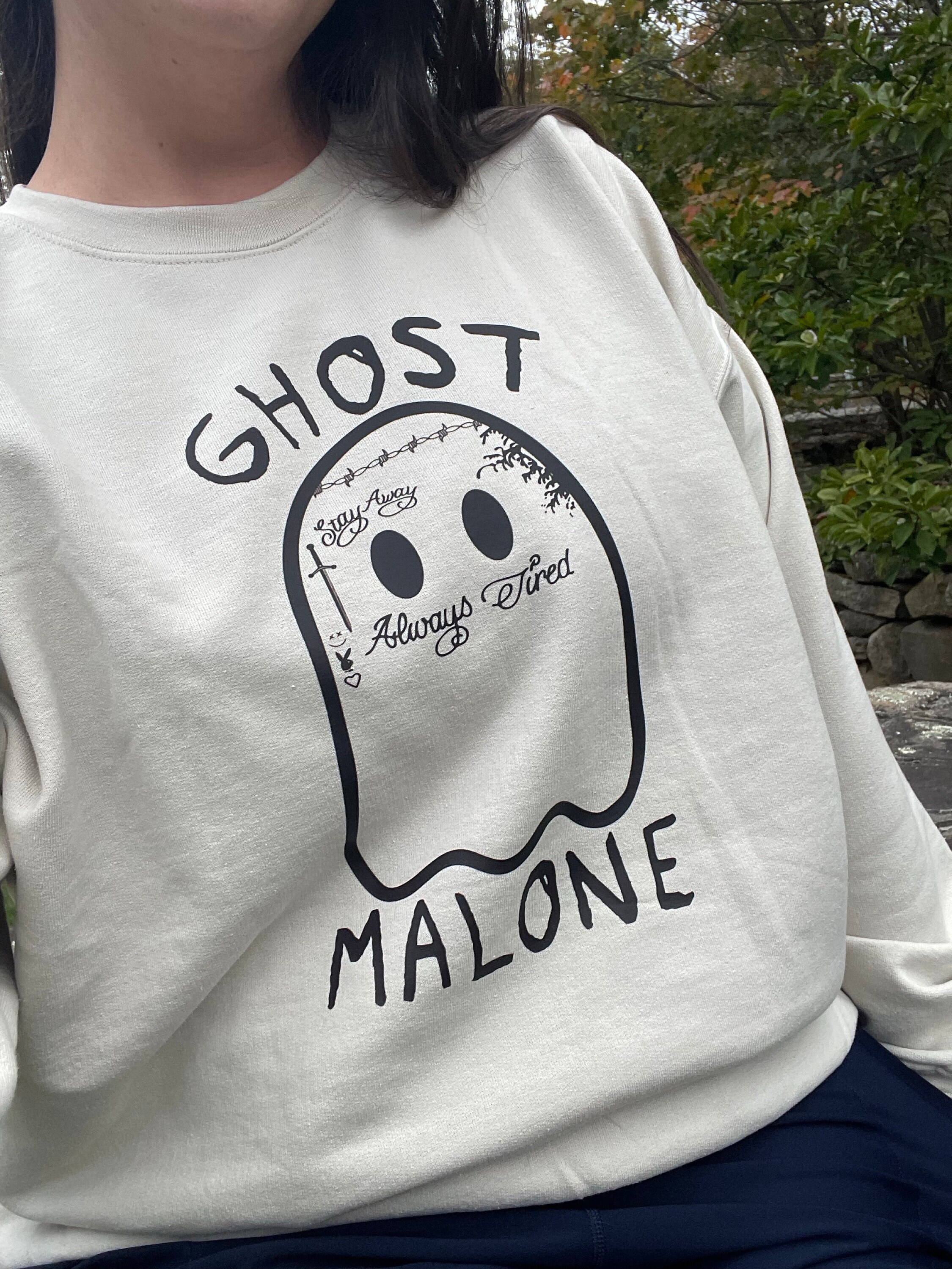 Ghost Malone Sweatshirt, Halloween Sweatshirt, Funny Halloween Crewneck, Cute Ghost Hoodie