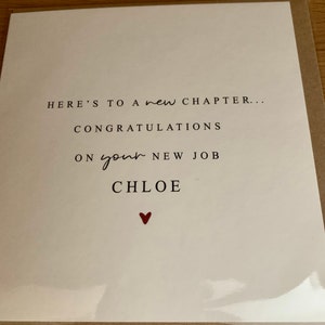 Personalised Congratulations on Your New Job Card | New Chapter Card ...