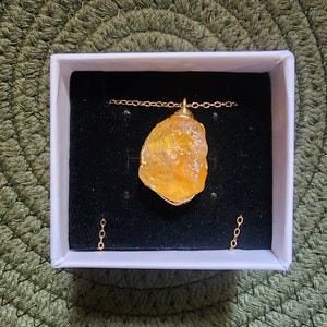 Customer photo from Megan, Large Statement Necklace Mystery Box, Raw Gemstone Pendant