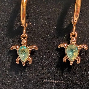 Review photo by Randy for Gold Sea Turtle Huggie Earrings