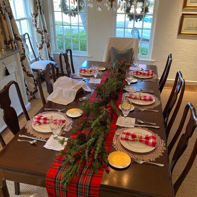 Red Plaid Table Runner Plaid , Tartan, Check, Red ,blue, Black, Green ...