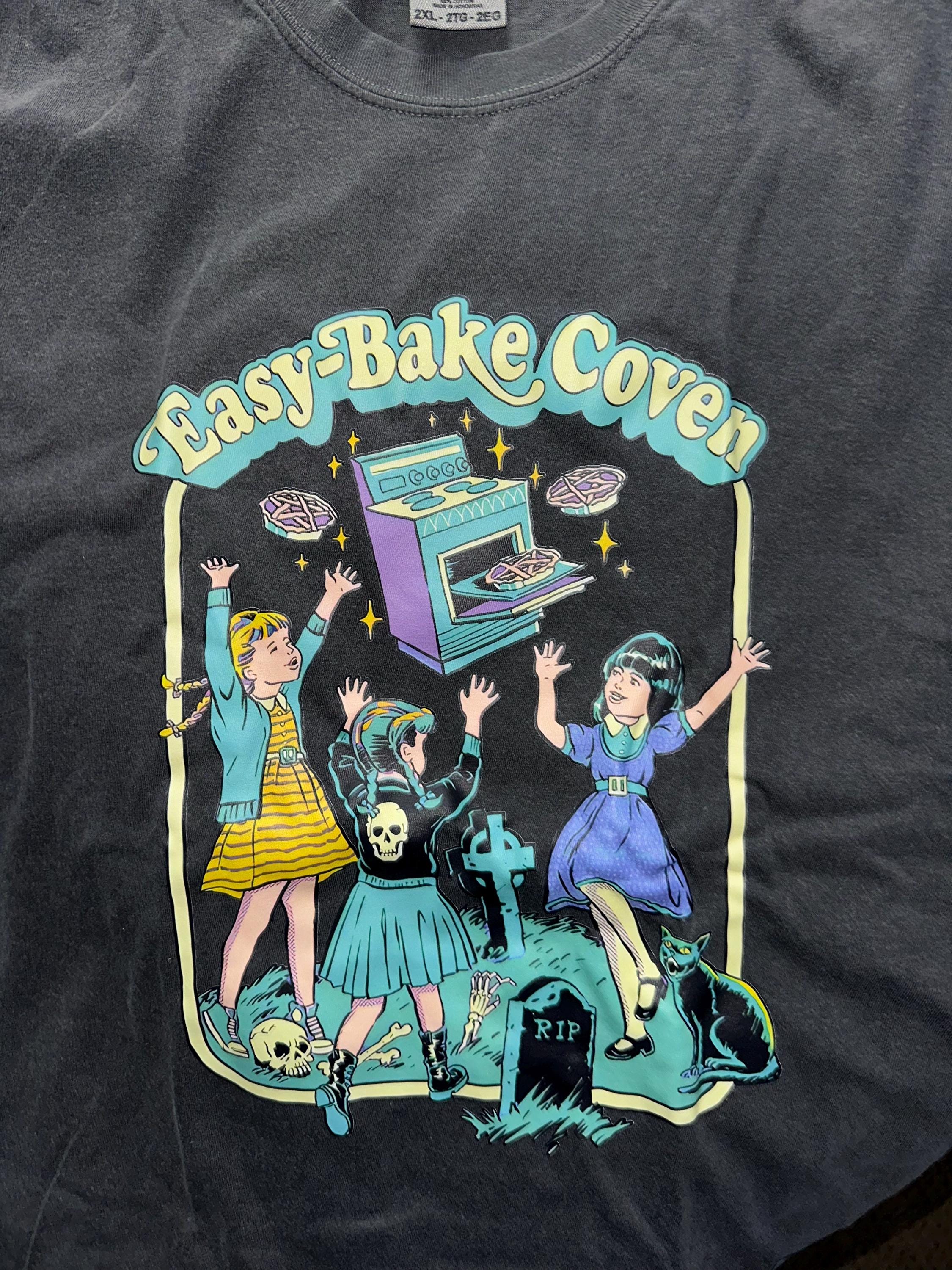 Easy Bake Coven 90s Horror Movie Fan Oversized Vintage T Shirt, Halloween Tee, Comfort Colors Tee, Plus Size Halloween Tee, Witchy Vibes Tee
