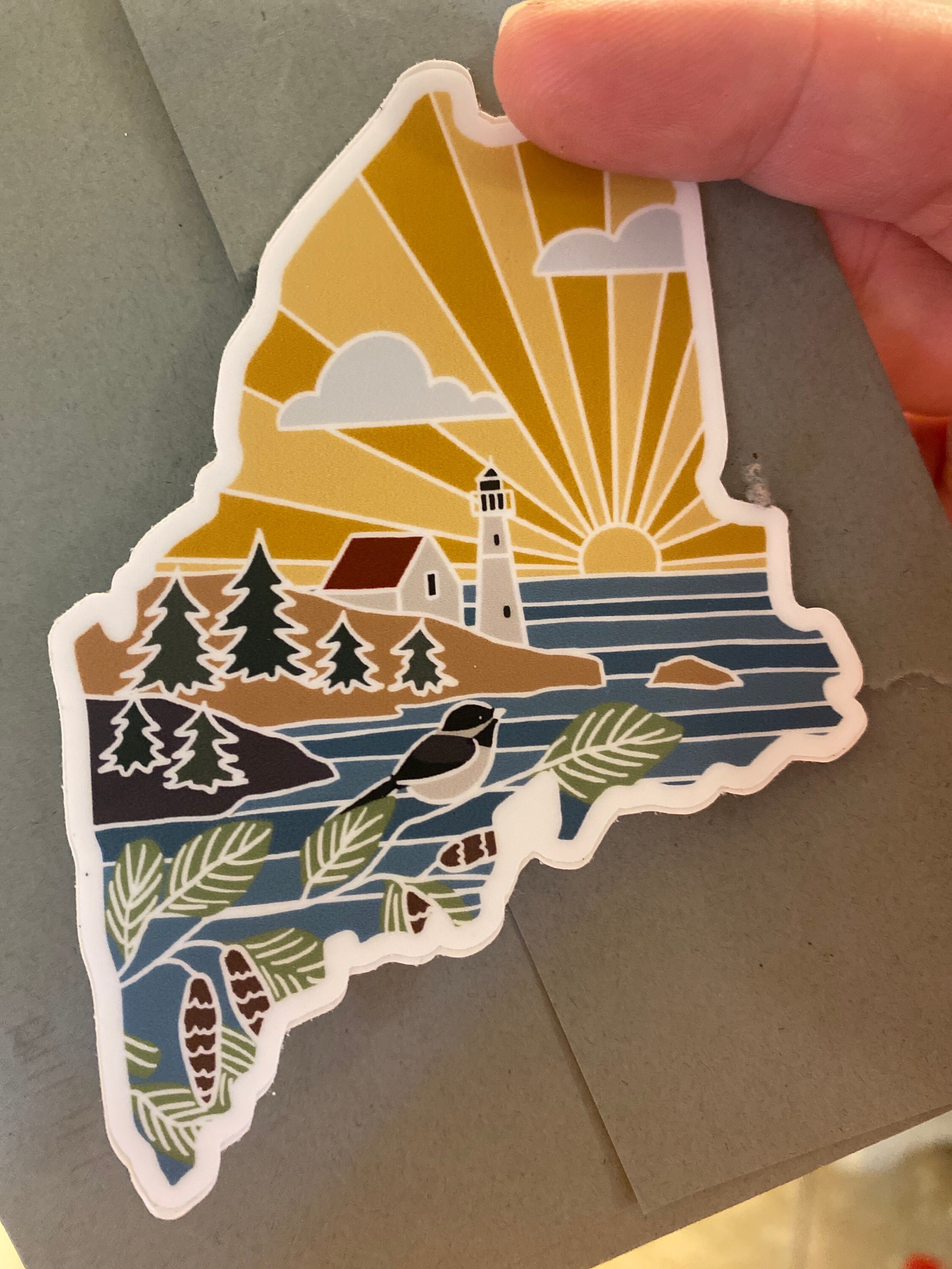 Maine Durable Sticker | High Quality Bumper Sticker | United States Vinyl Decal | Weatherproof Sticker | Water Bottle Sticker | 4&quot;