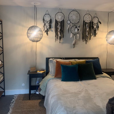 Dreamcatcher Moon and Stars Hanging Over the Bed, Large Dream Catcher ...
