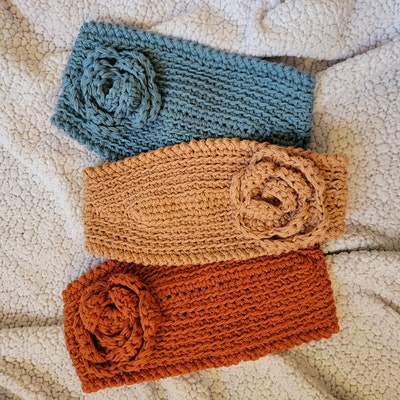 CROCHET PATTERN Fast Crochet Headband Kayla Bulky Weight Yarn Two Sizes ...