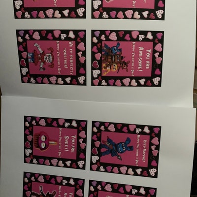 FNAF Valentine's Day Printable Cards - Etsy