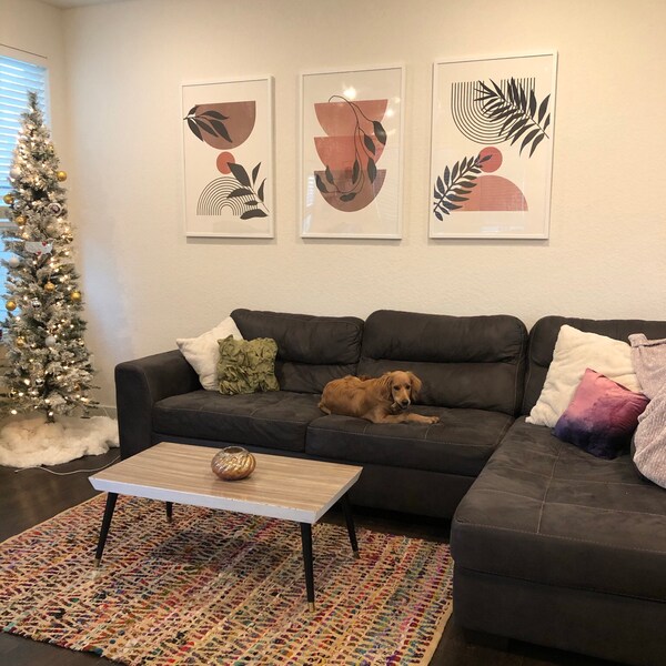 Mid Century Modern Art Print Set of 3, Neutral Geometric Wall Art ...