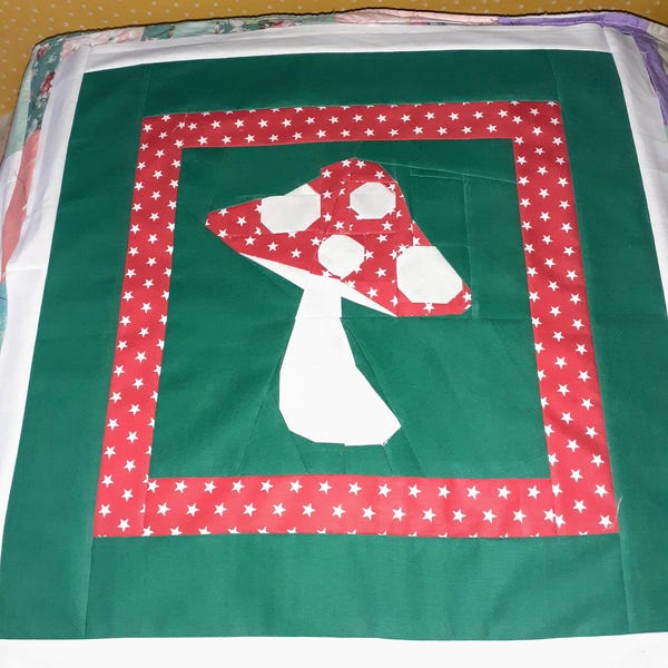 Toadstool FPP Quilt Block PDF Pattern - 3 Block Sizes - Etsy
