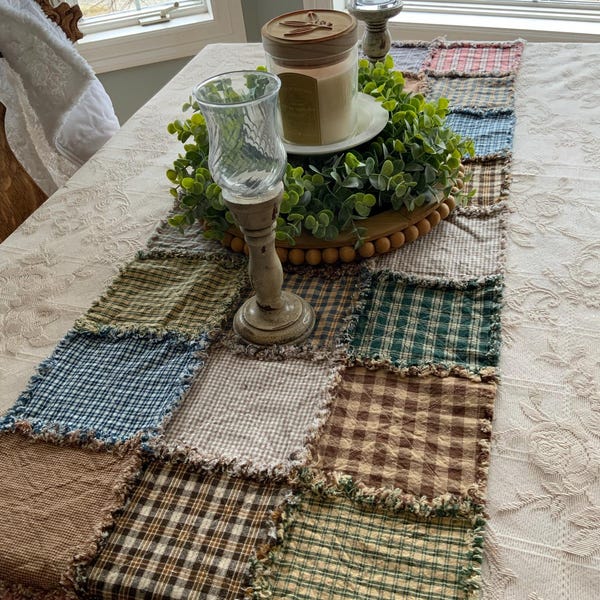 Diy Rag Table Runner Primitive Rag Table Runner, Random Colors - Etsy