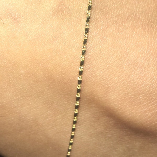 What Is A Raso Chain Pattern Thick Raso Chain Anklet, Gold Chain Anklet, 14K Solid Gold Anklet ...