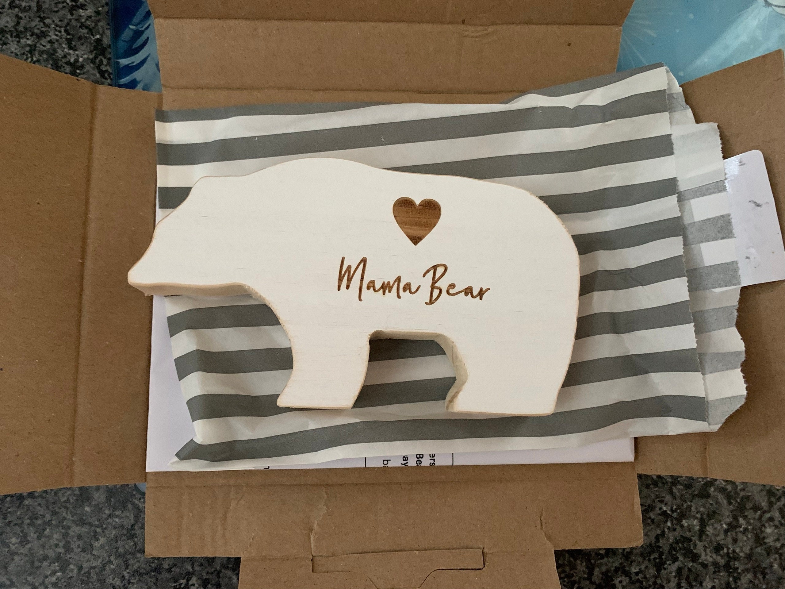 💖Buy 2 Free Shipping💖Mummy Bear Personalised Wooden Keepsake Gift For Mum, Wooden Bear, Gifts for mum, Gifts for Mother&#39;s Day, First Mother&#39;s Day