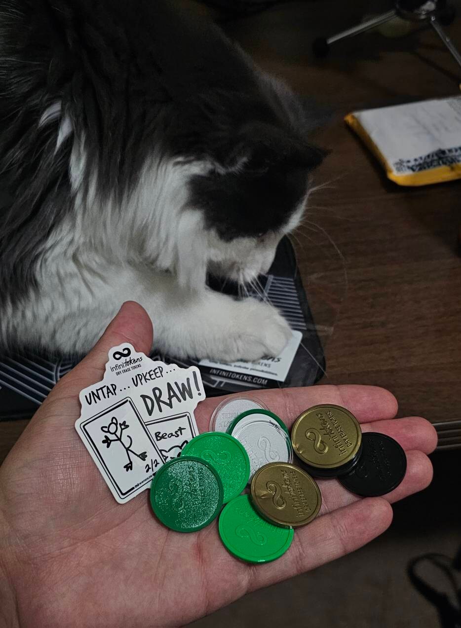 Dry Erase Counters/Tokens/Ability counters - Erasable, Reusable discs for games like Magic the Gathering and RPGs.