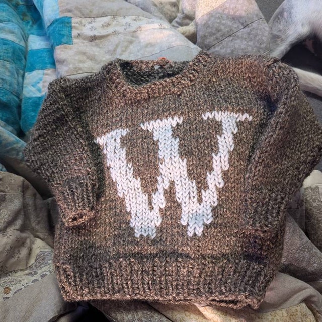 Knit Pattern: Baby and Toddler Personalized Initial Sweater