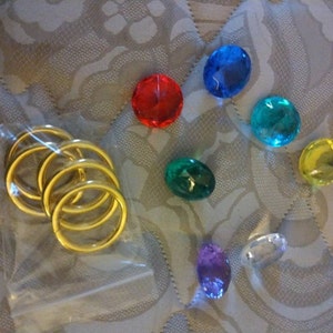 Sonic The Hedgehog 7 Chaos Emeralds And 5 Power Rings With A Bag