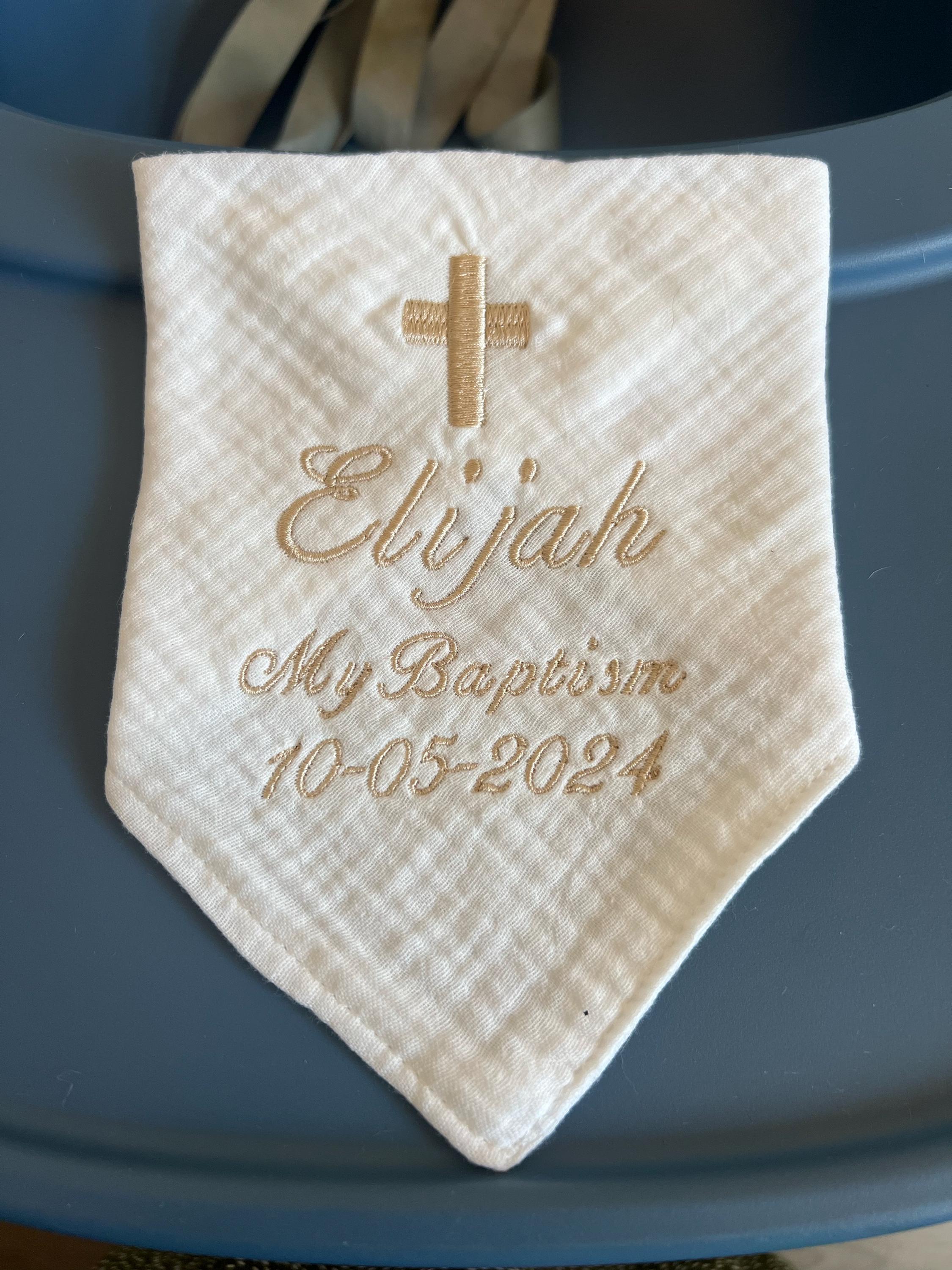 Personalized Baptism Bib - Thoughtful Baby Baptism Gift, Christening Keepsake, Christian Baptism Bib, Unique Baptismal Gift-Custom Bib