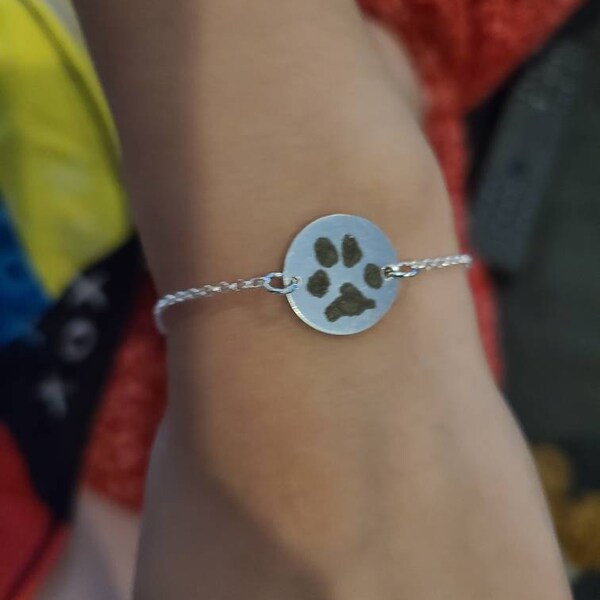 Paw Print Bracelet - Actual Paw - Gold, Rose, Silver - Pet Loss Jewelry ...