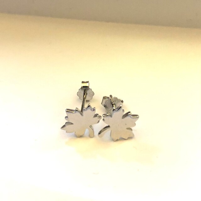 Maple Leaf Stud Earrings in Sterling Silvernature Inspired