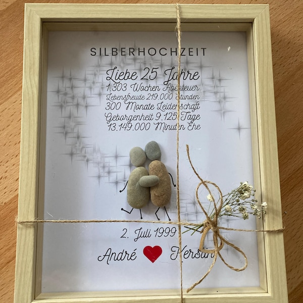 Geschenke Zur Silberhochzeit Für Den Mann Personalisiertes Geschenk Silberhochzeit | einzigartiges Wandbild