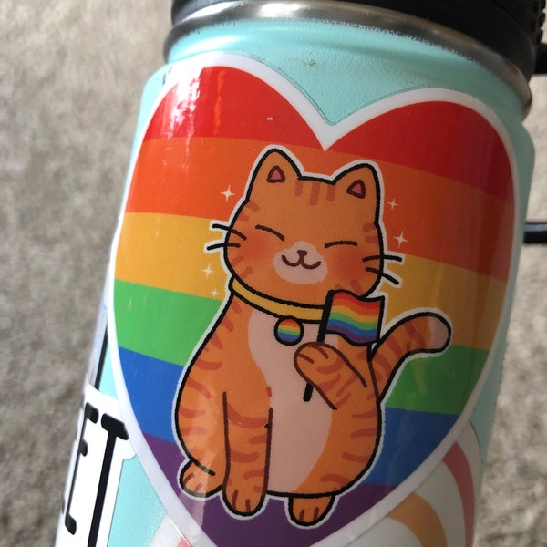 Purr-ide Stickers | Pride Cat Vinyl Stickers | LGBTQ, Gay, Lesbian ...