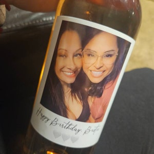 Custom Photo Wine Label - Newly engaged couple wine label, 21st Birthday Gift Wine Label Custom 25th, 30th Birthday gift, Anniversary gift,
