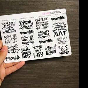 Mom Life Quotes Planner Stickers for Erin Condren Life Planner, Plum ...