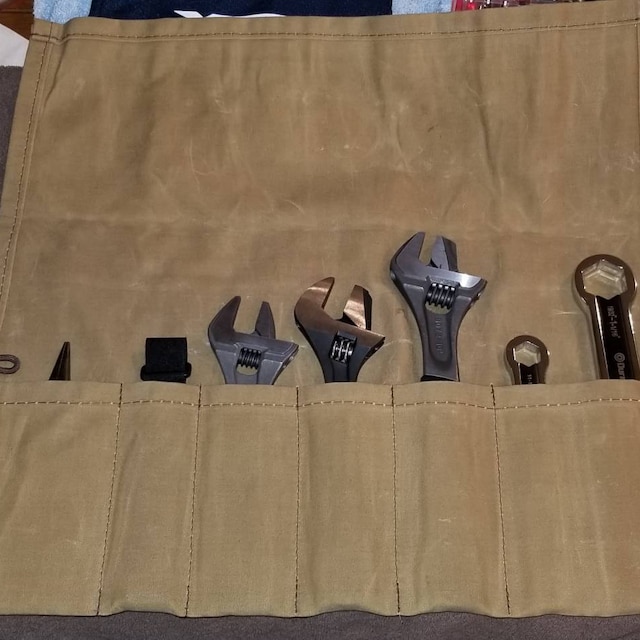 Camp Utensil Roll, Camp Kitchen Roll, Camp Cooking, Waxed Canvas Tool Roll, Bushcraft  Kit, Survival Tool Kit, Vintage Camping Gear 