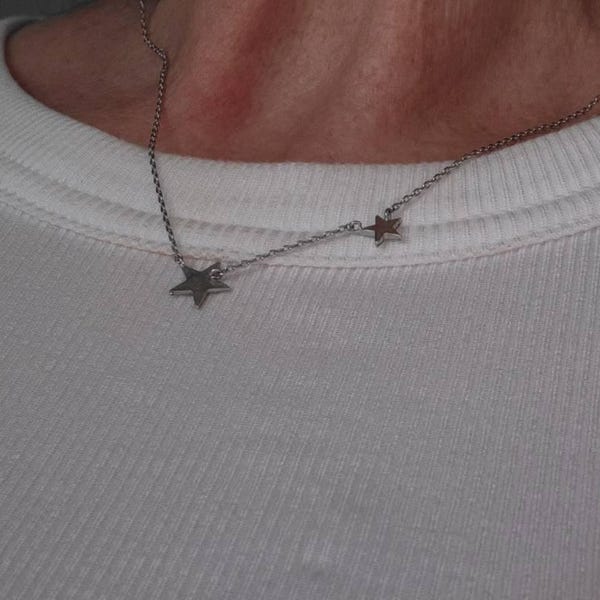TWO TONED STAR NECKLACE