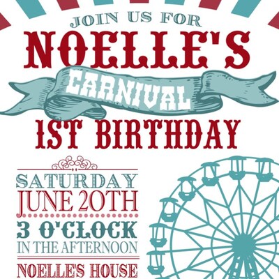 County Fair Birthday Invitation, County Fair Party Invitations ...