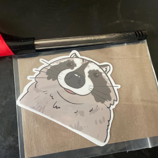 Raccoon Close up | Funny Sticker | Raccoon Sticker | Gifts Under 10 ...
