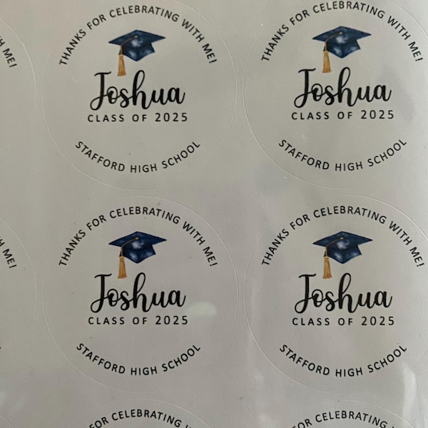Graduation Party Favor Labels, Graduation Party Favor Stickers, Custom ...
