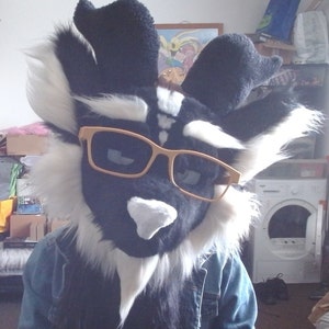 JORHANCE Fursuit Brille Faltbar – Achteckige PLA-Brille Für Fursuit-Köpfe, Cosplay-Zubehör