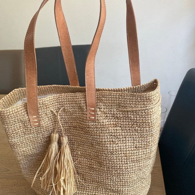 Handmade Raffia Tote Bucket Bag - Etsy