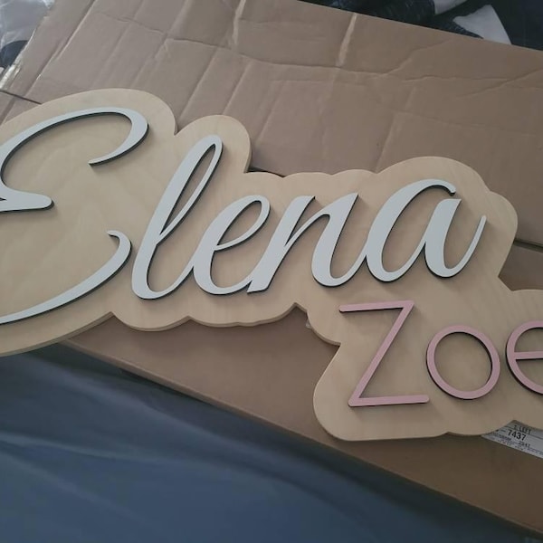 Personalized 3D Nursery Baby Name Sign | Custom Wood Name Plaque ...