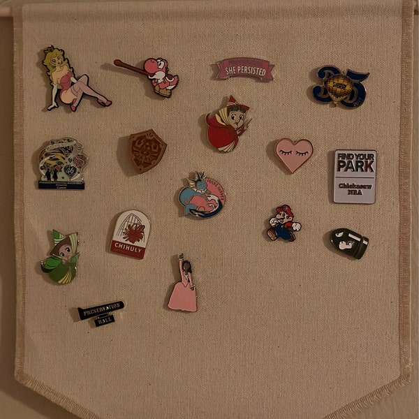 Large Pin Display, Pin Badge Display, Canvas Pennant, Enamel Pin ...