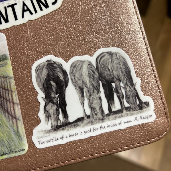 Cowboy Sticker | Western Sticker | Ranch Horse Art | Gift for the ...