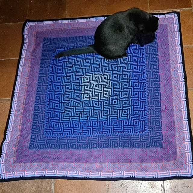 Going Round in Squares Overlay Mosaic Crochet PATTERN ONLY for Cushion  Cover or Baby Blanket / Afghan / Throw 
