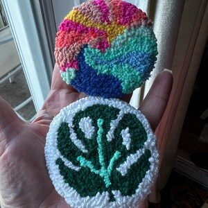 Punch Needle Coaster, Tufted Coaster,mini Rug, Custom Mug Rug, Drink ...