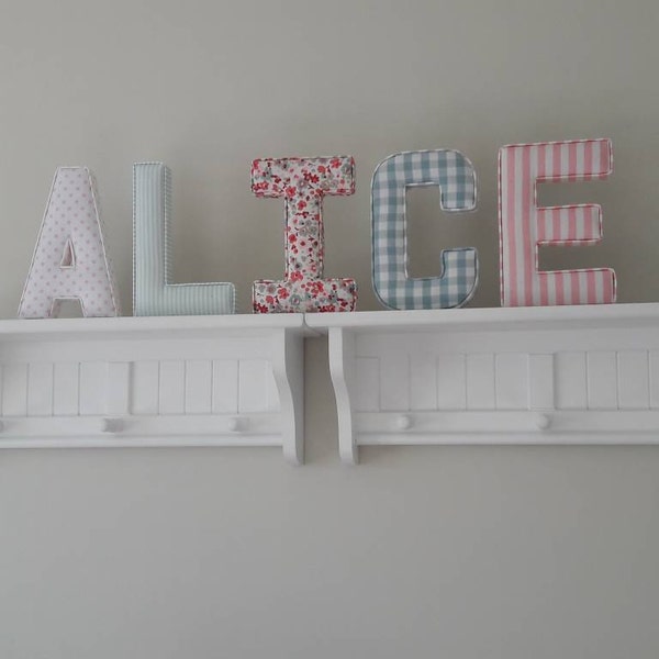 Fabric Letters, Personalised, Initial, Name, Baby Room, Nursery Wall ...