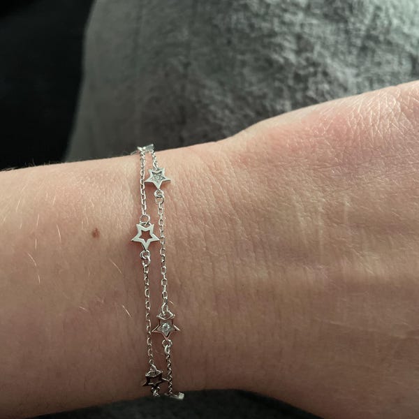 Black & White Star Shell Layered Bracelet