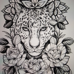 Get This Beautiful and Feminine Lioness Design With Flowers and ...
