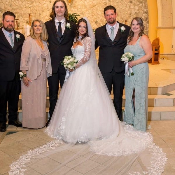 Wedding Veil Cathedral Lace Edge Bridal Veil
