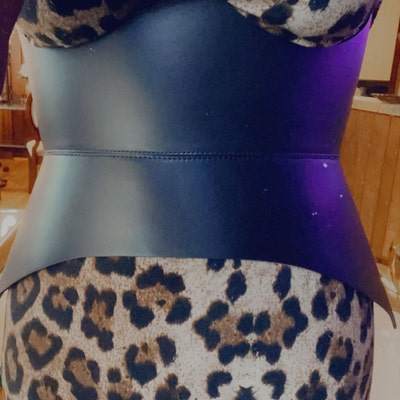 XO Brown Leather Corset, XXS-5XL, Hourglass Wide Belt, Plain Leather