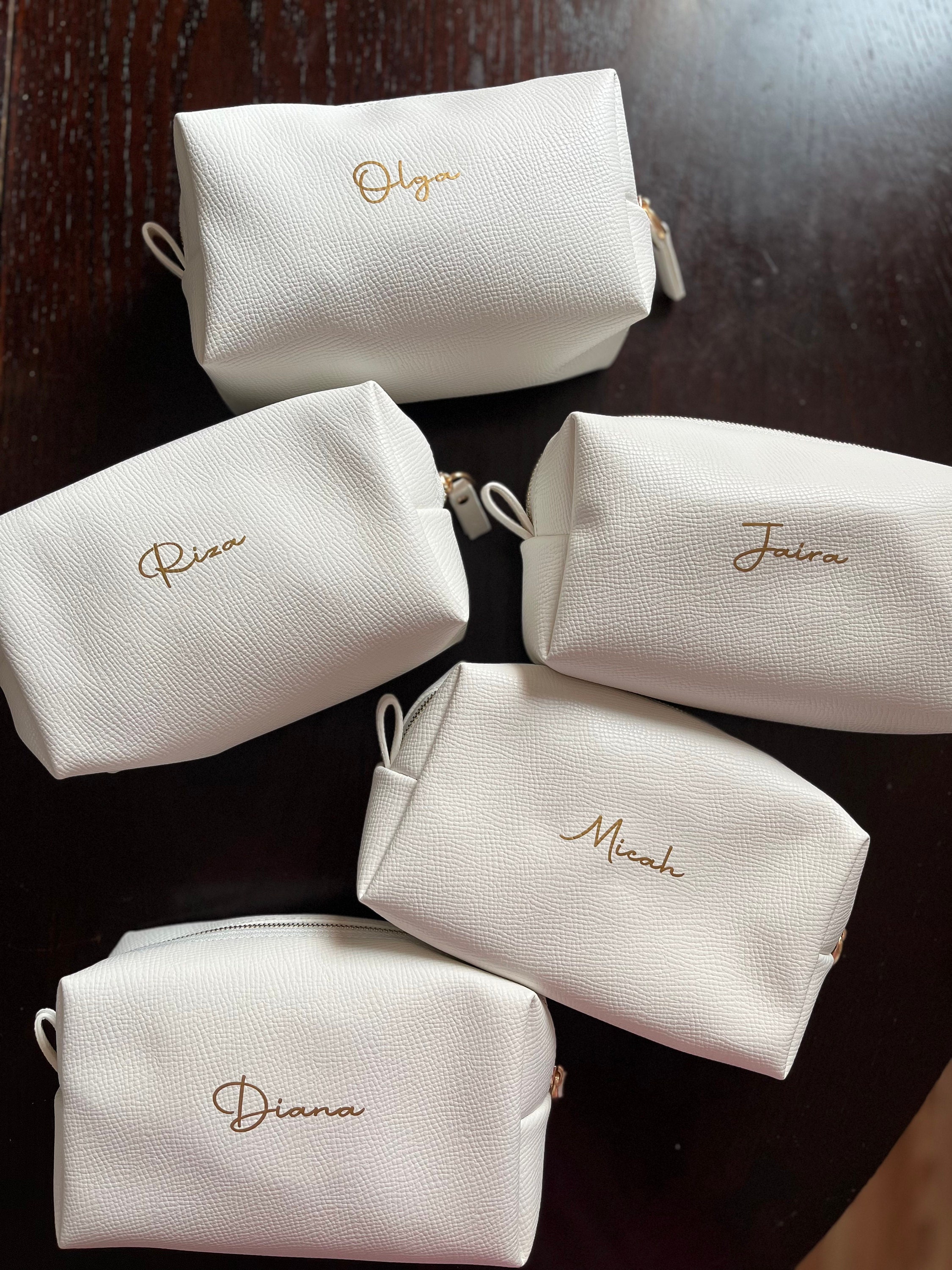 Personalized Bag for Bridesmaid Squad | Clutch Makeup Bag - A Stylish and Customizable Gift for Bachelorette Parties!