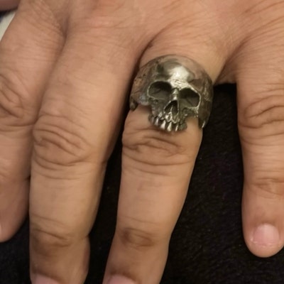 TT 14K Gold GP 316L S.Steel Skull Ring Extra Large 3 Colors Size 7-15 RZ45J - Foto 6