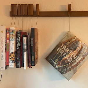 Custom Made Wooden Book Rack / Bookshelf in Walnut. Pins Also Work as ...