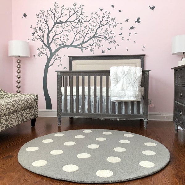 Wall Decal Large Tree Decals Huge Tree Decal Nursery With Birds Tree ...