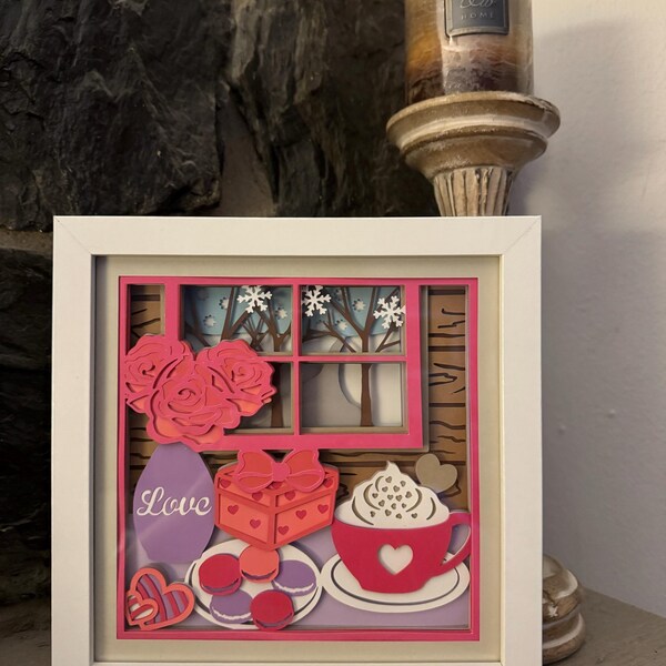 Gnome Valentine Heart Shadow Box Svg, Valentine Shadow Box Svg ...