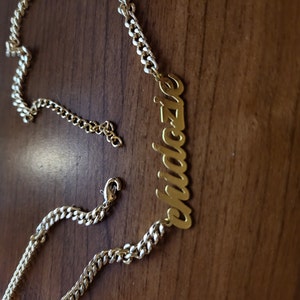 14K Gold Name Necklace Cuban Chain Necklace Personalized - Etsy