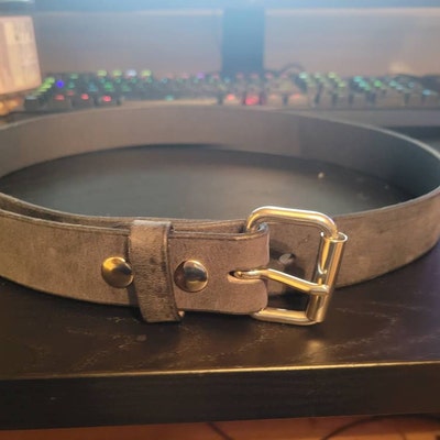 Stitched Traditional Buckle Handmade Leather Belt 100% Full - Etsy